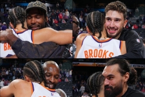 对火箭是真爱！今天狄龙与阿门/申京/伊森等火箭球员挨个拥抱