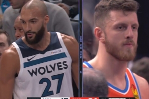 戈贝尔击中哈滕面部吃T 森林狼挑战成功改吹哈滕犯规&但技犯保留