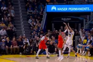 有点帅啊！赛斯·库里撤步长两分轰进 目前6中5砍11分！