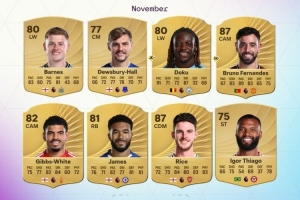 英超11月最佳球员候选：多库、B费、里斯·詹姆斯、赖斯在列