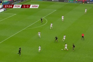 B费架炮内维斯不停球远射破门，葡萄牙3-1亚美尼亚