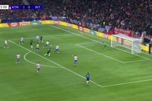 国米1-1扳平马竞！博尼撞墙配合助攻，泽林斯基推射破门