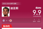 拜仁3比1胜圣保利，迪亚斯传射建功获9.9分